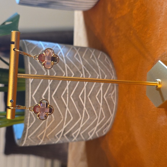 Camila Coelho Jewelry - Camila Coelho Gold and Pink Clover Earrings
